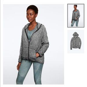 NWT ✨ VS Pink Sweater Knit High-Low Full Zip